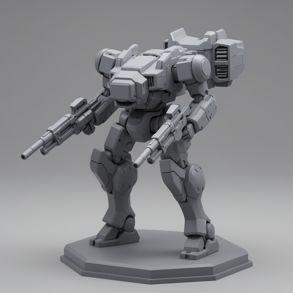 Blocky Mech Model free 3D printable STL