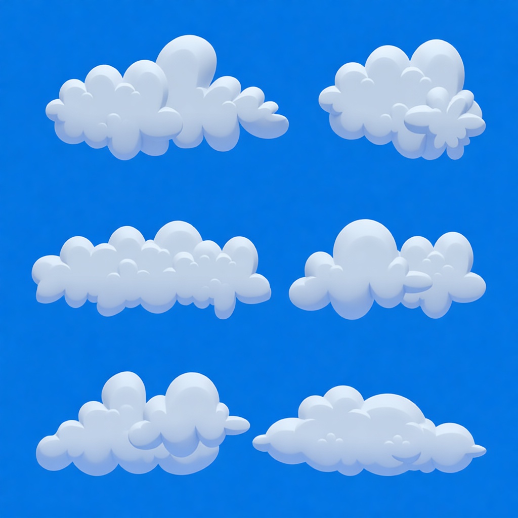 Stylized Cloud Models free 3D printable STL