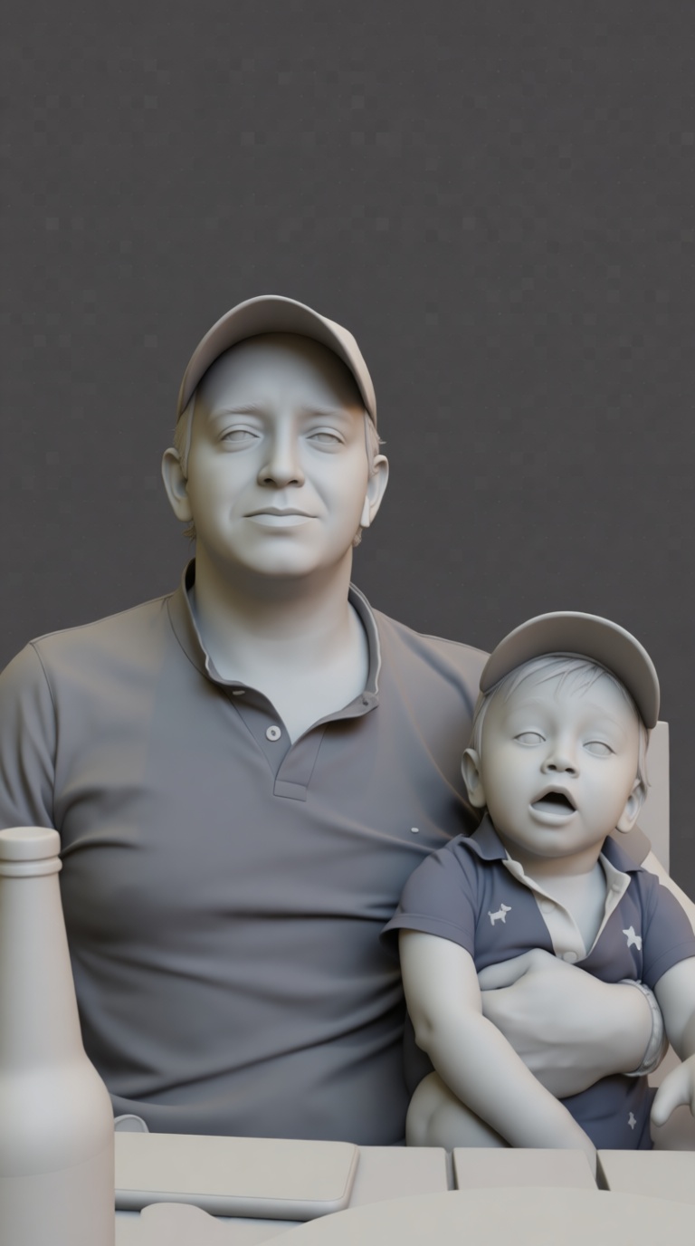 Father and Child Figurine free 3D printable STL
