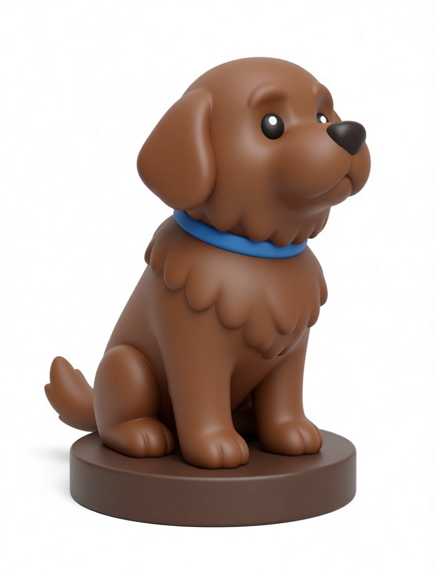Chocolate Lab Puppy Figurine free 3D printable STL