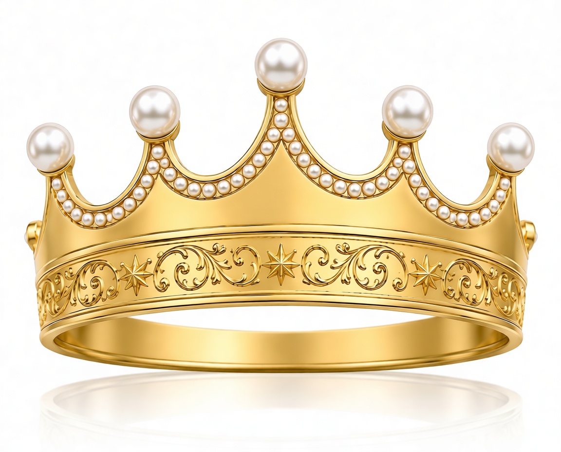 Gold Pearl Crown free 3D printable STL