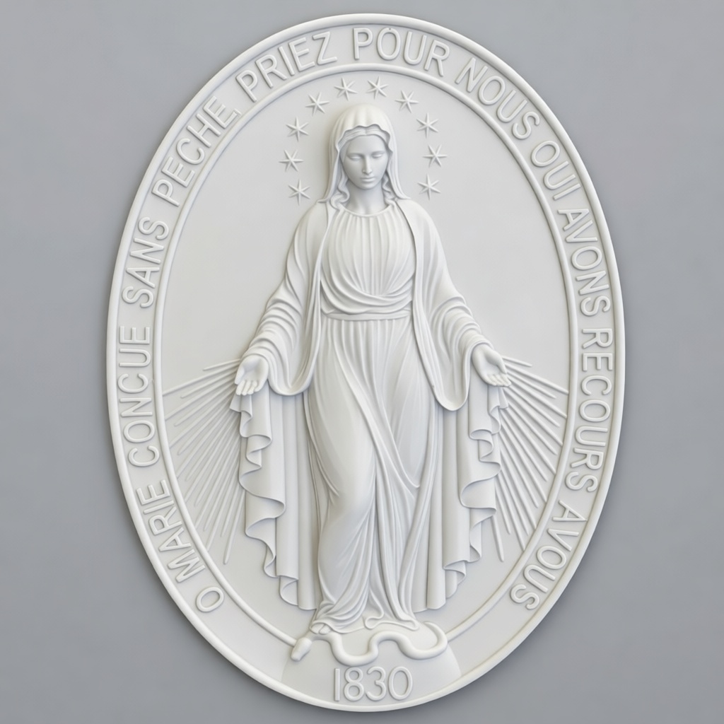 Miraculous Medal Relief free 3D printable STL