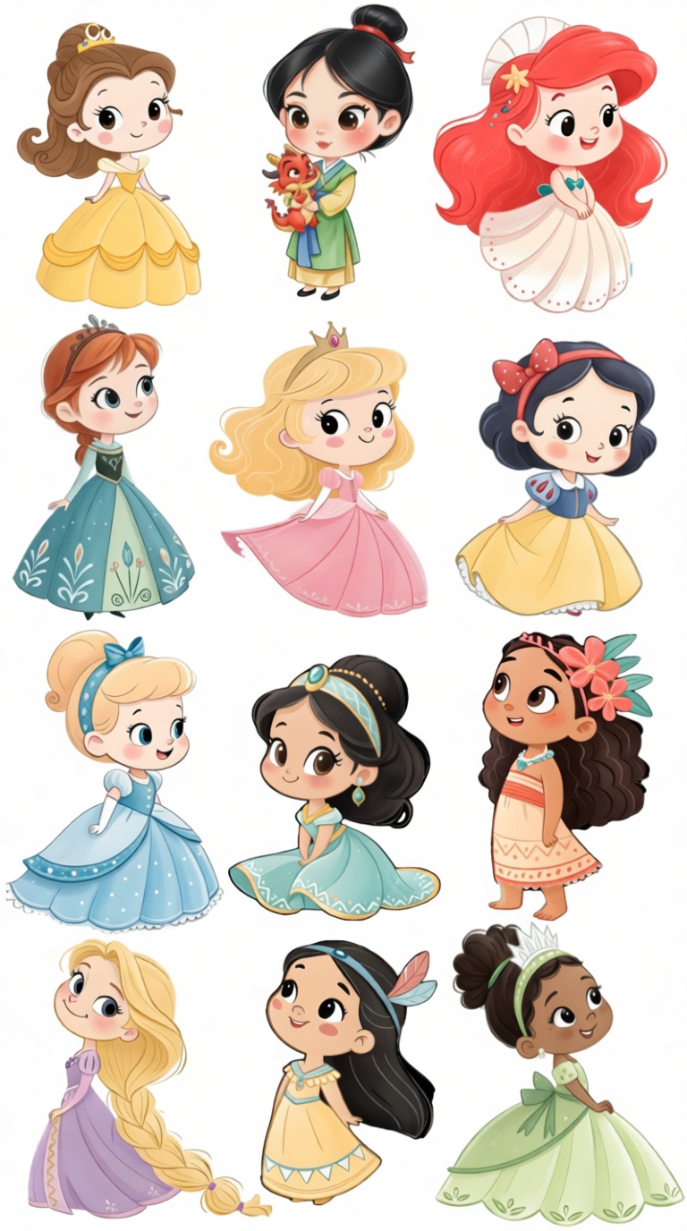 Disney Princess Figurines free 3D printable STL