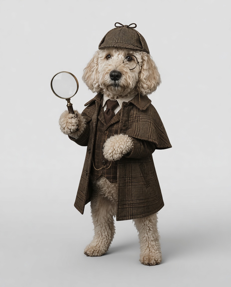 Goldendoodle Detective Figurine free 3D printable STL