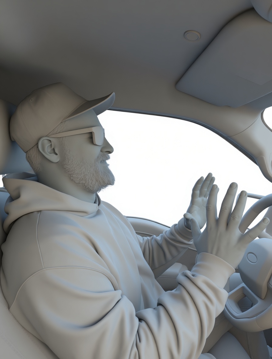 Man Driving 3D Model free 3D printable STL