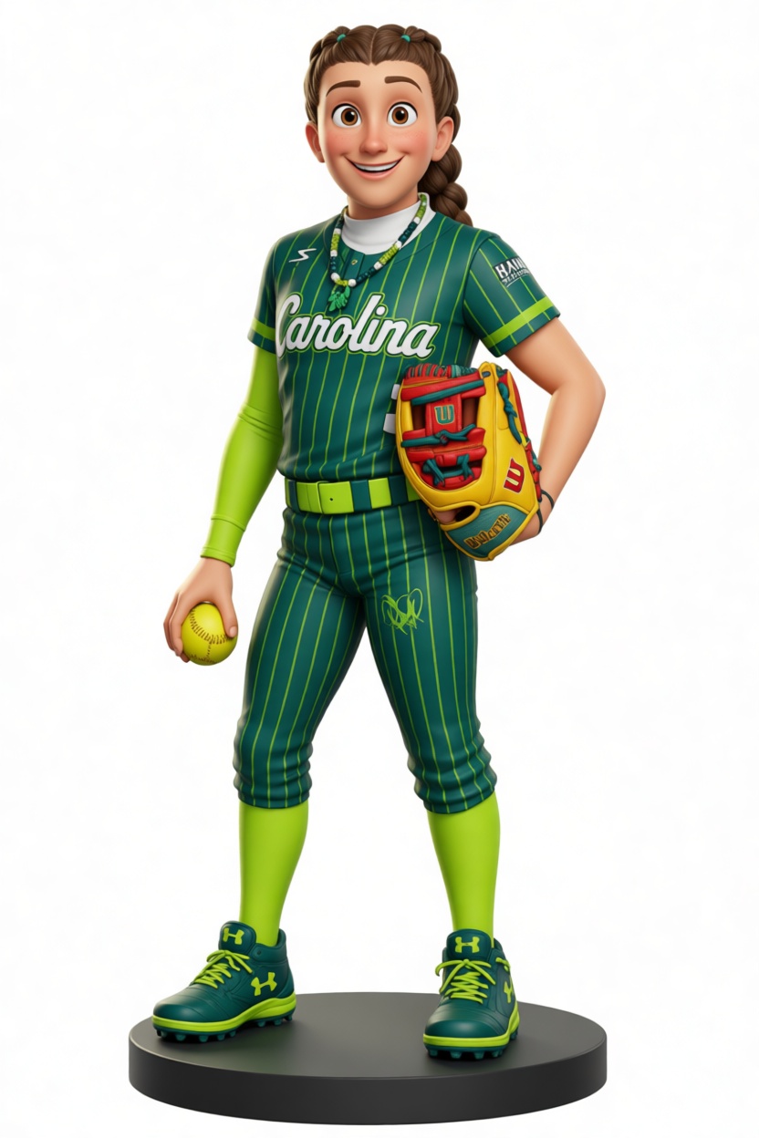 Carolina Softball Player Figurine free 3D printable STL