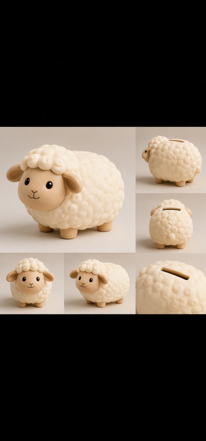 Cute Sheep Coin Bank free 3D printable STL