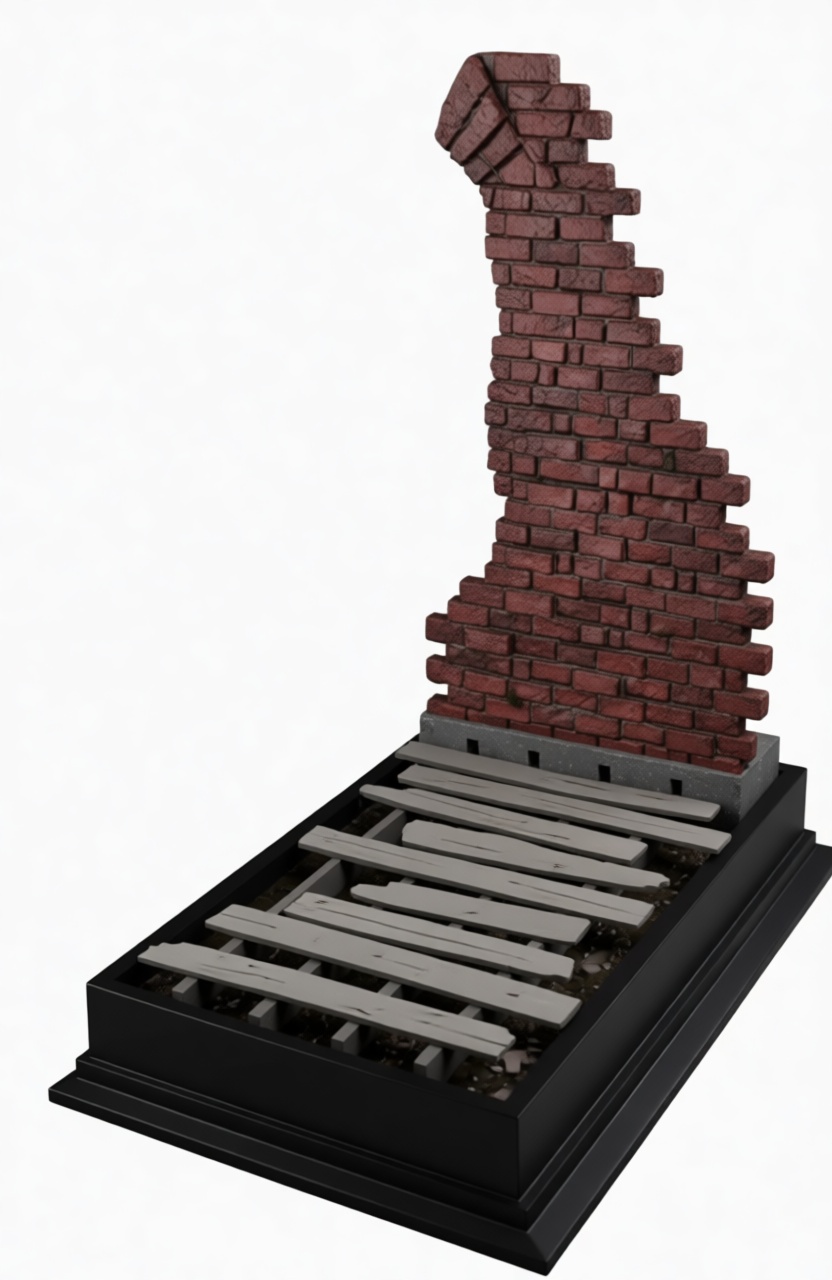 Broken Brick Wall Diorama free 3D printable STL