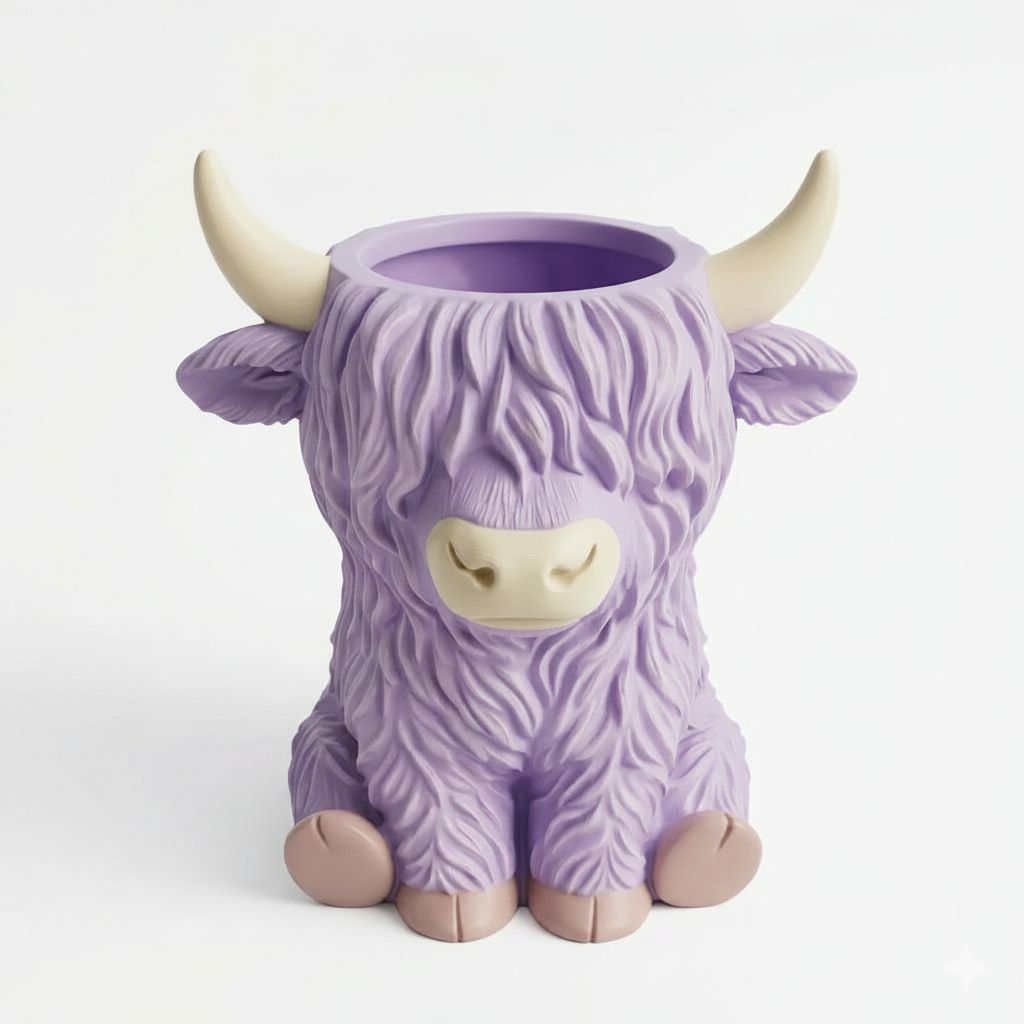 Highland Cow Planter free 3D printable STL