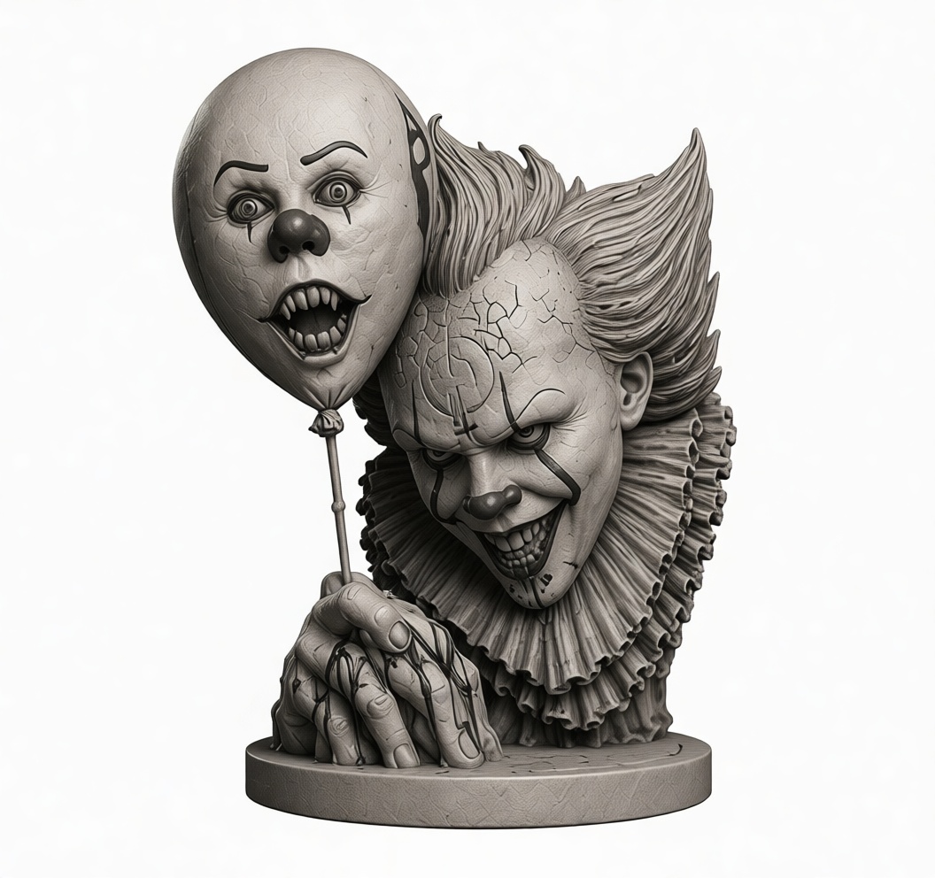 Pennywise Clown Bust free 3D printable STL