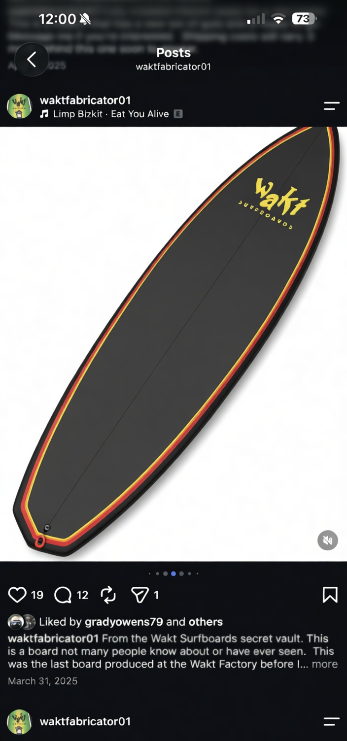 Wakt Surfboard Model free 3D printable STL