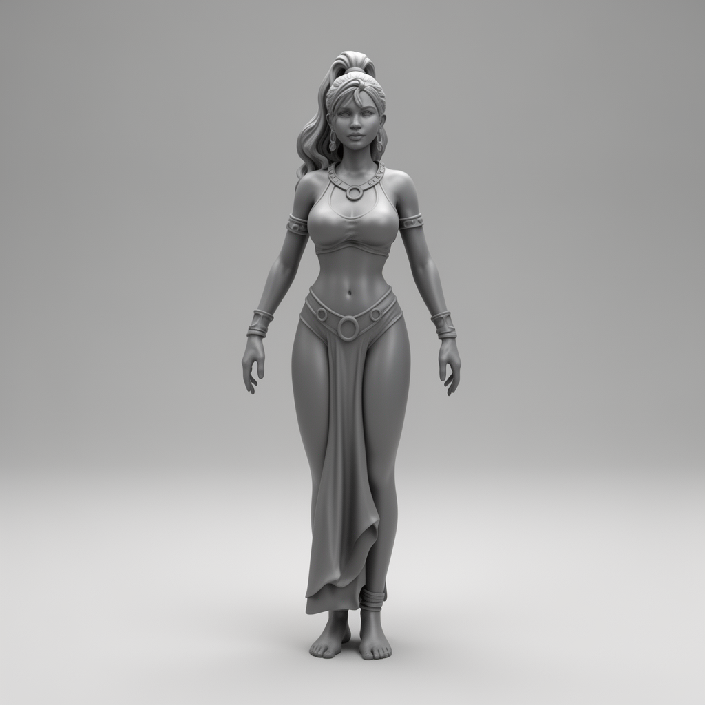 Female Genie Figurine free 3D printable STL