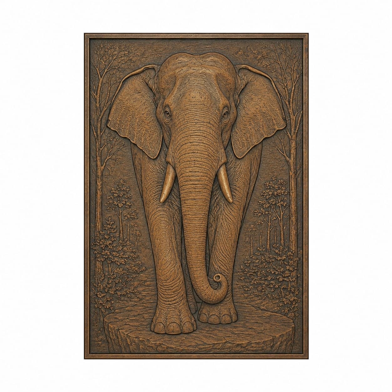 Elephant Relief Sculpture free 3D printable STL