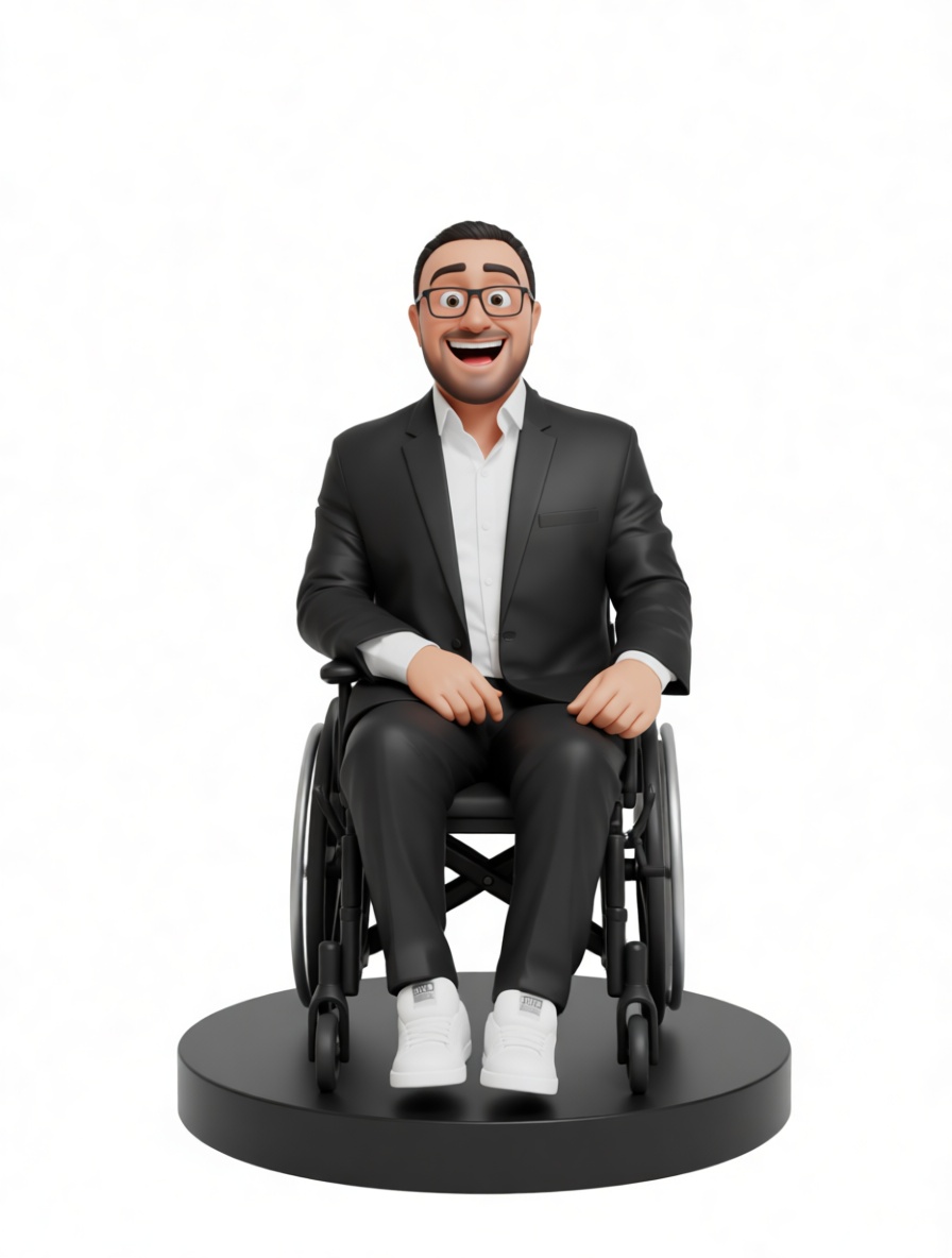 Wheelchair Man Figurine free 3D printable STL