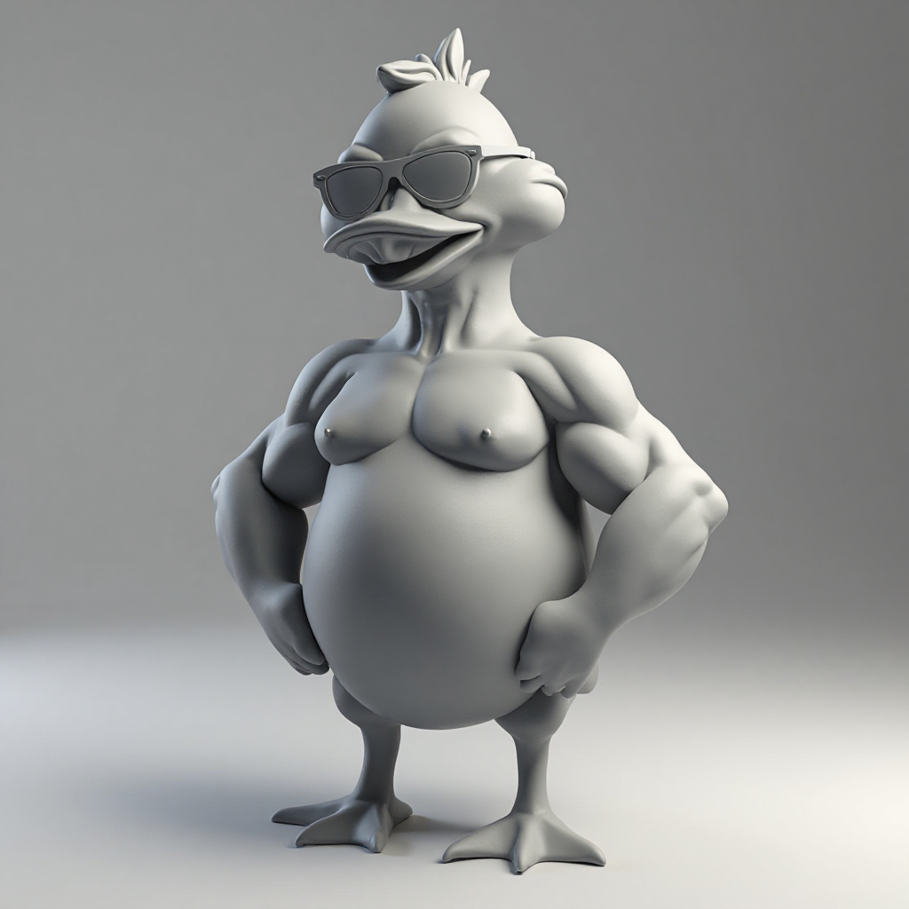 Muscular Duck Figurine free 3D printable STL