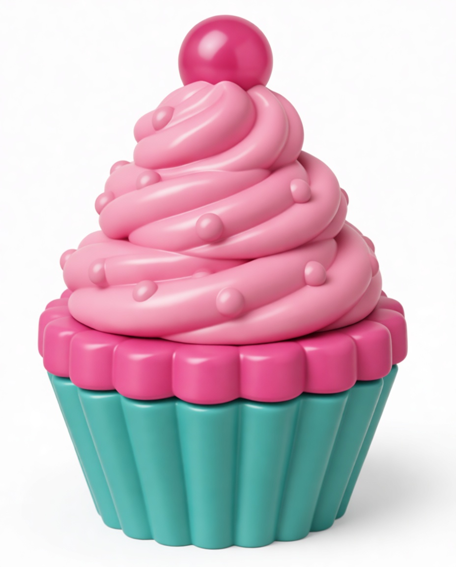 Pink Frosted Cupcake Model free 3D printable STL