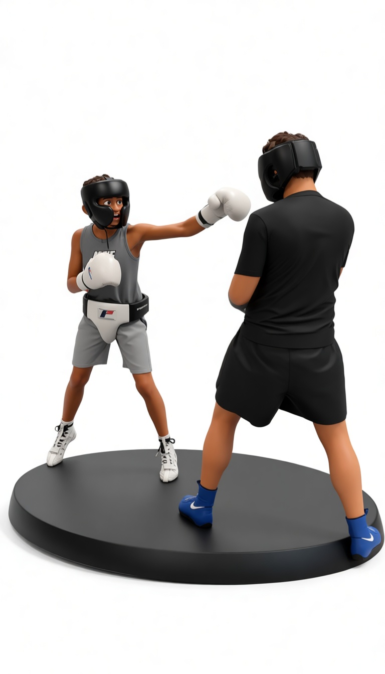 Boxing Sparring Scene Figurine free 3D printable STL
