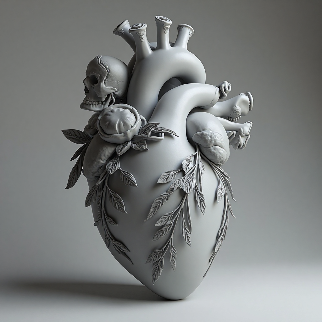 Dia de los Muertos Heart Sculpture free 3D printable STL