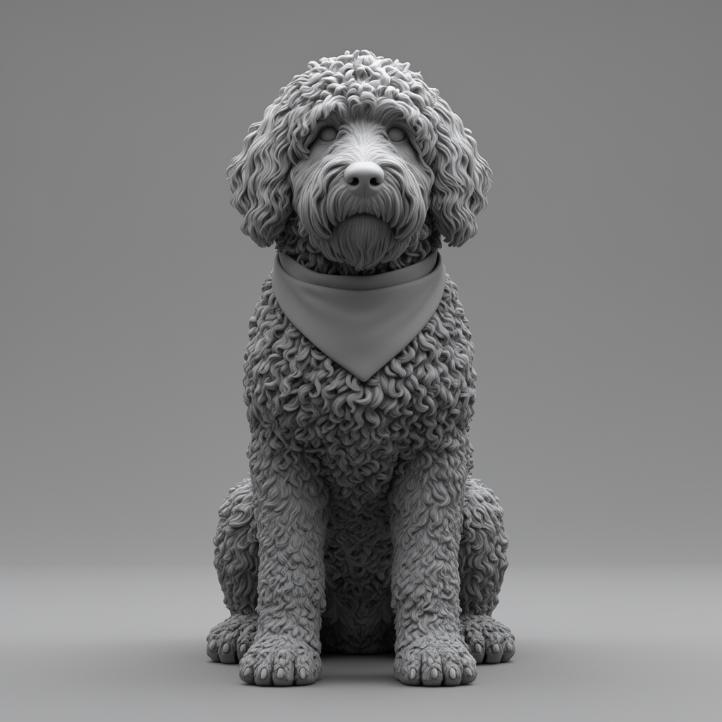 Goldendoodle Dog Figurine free 3D printable STL