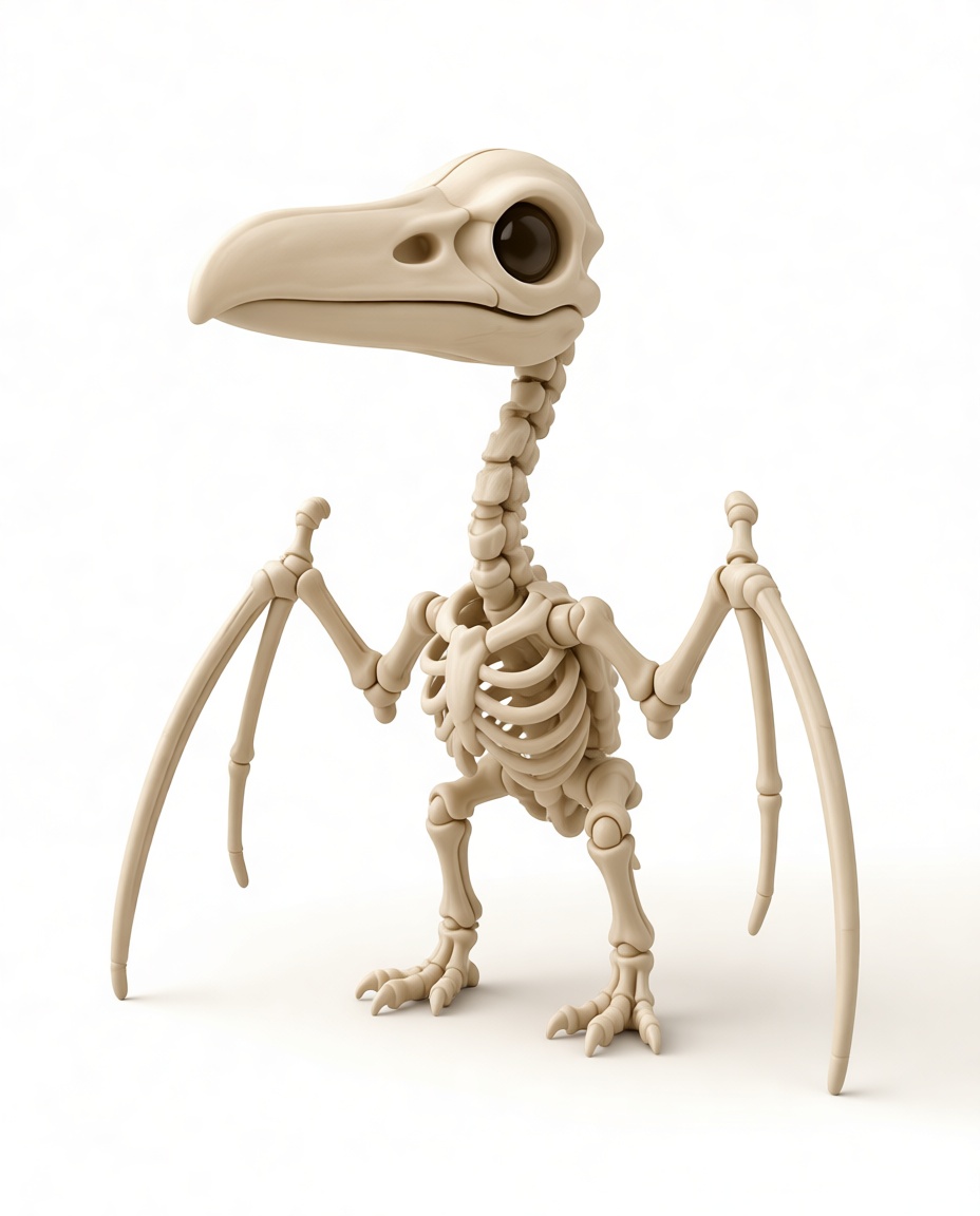 Cartoon Pterosaur Skeleton Figurine free 3D printable STL