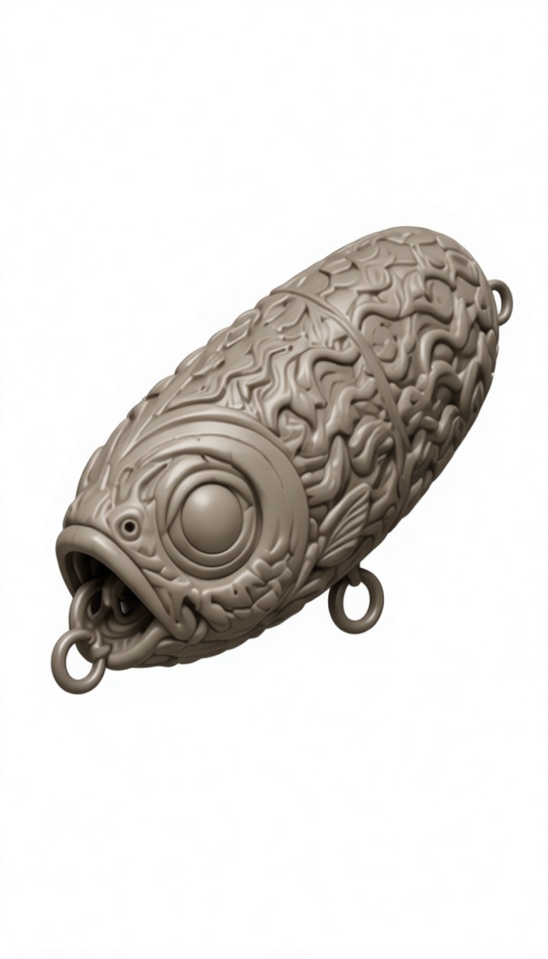 Fish Shaped Amulet Model free 3D printable STL