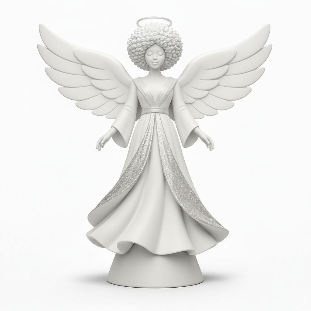 Afro Angel Figurine free 3D printable STL
