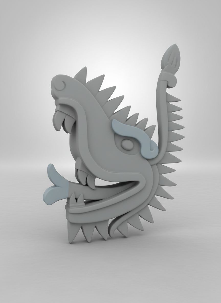 Quetzalcoatl Aztec Sculpture free 3D printable STL