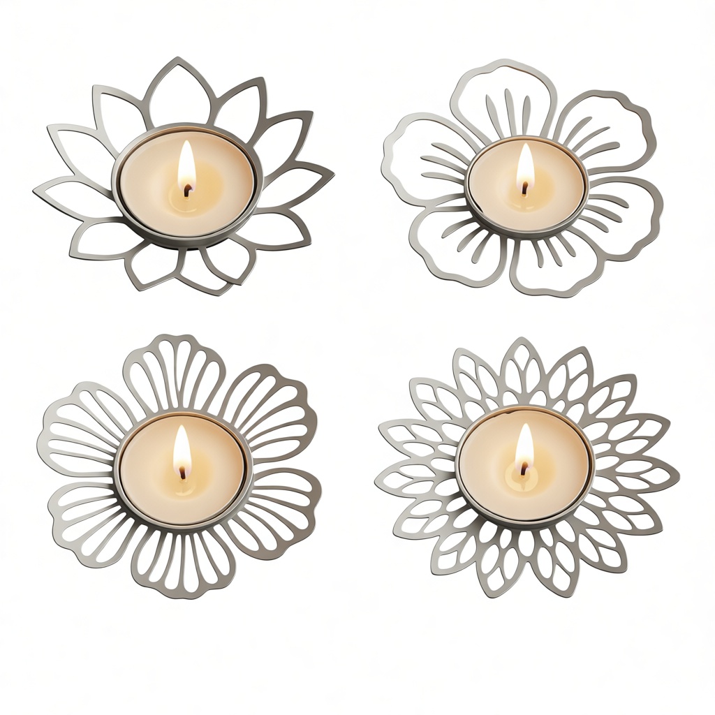 Floral Tea Light Holders free 3D printable STL