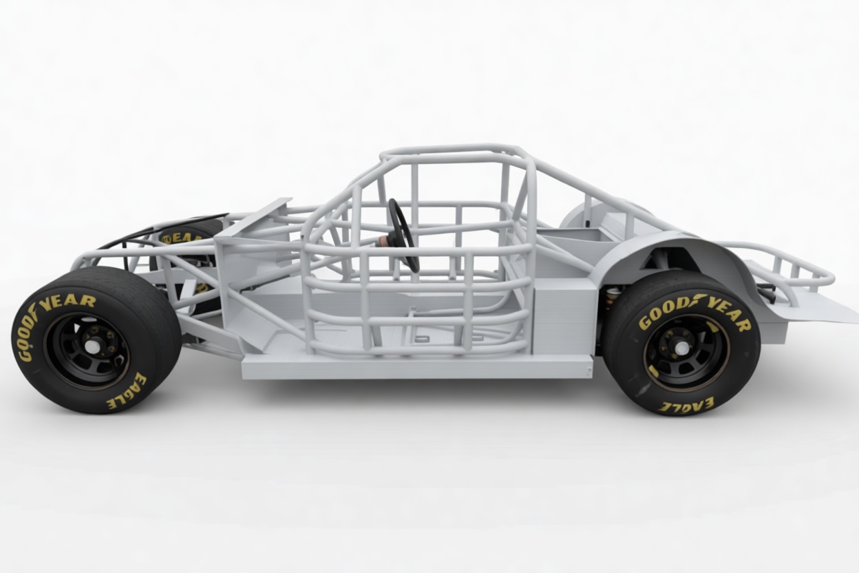 Dirt Late Model Racecar Frame free 3D printable STL