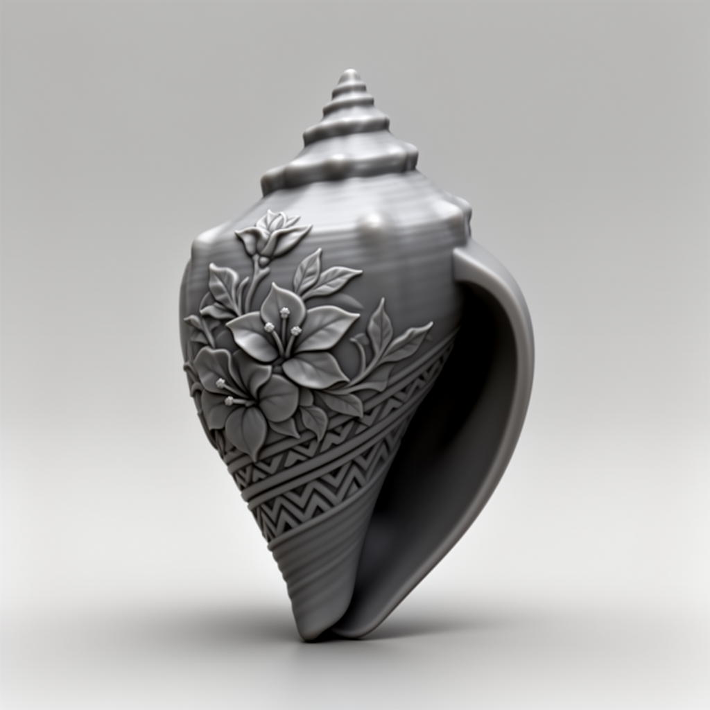 Engraved Conch Shell Figurine free 3D printable STL