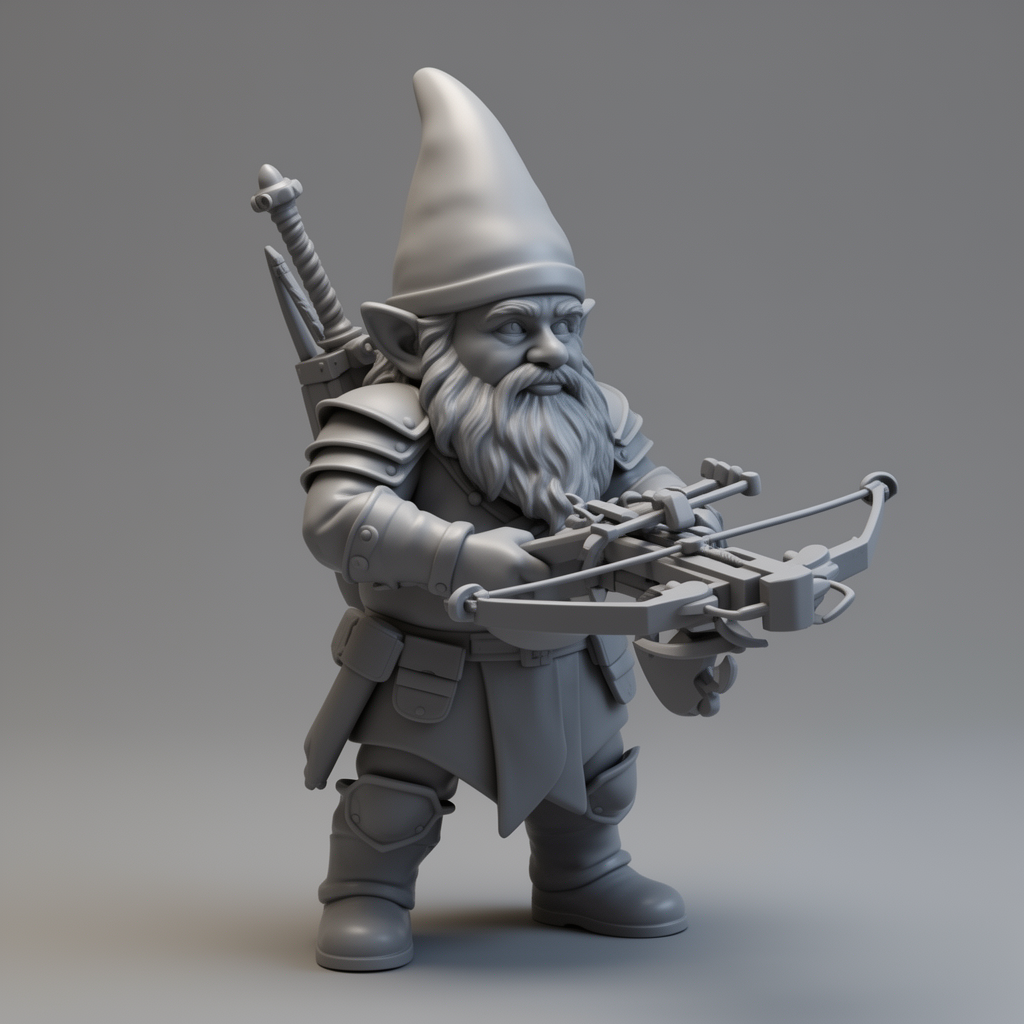Gnome Fighter Figurine free 3D printable STL