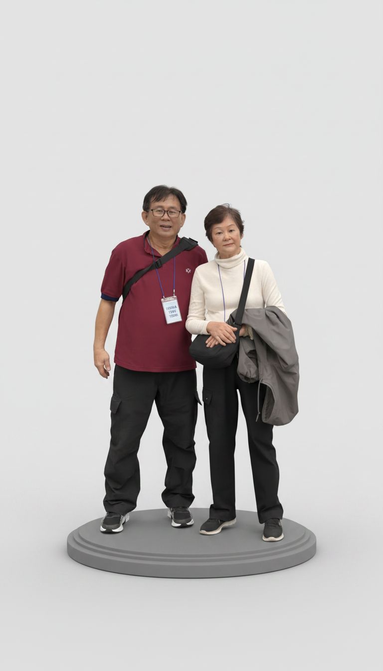 Asian Elderly Couple Figurine free 3D printable STL