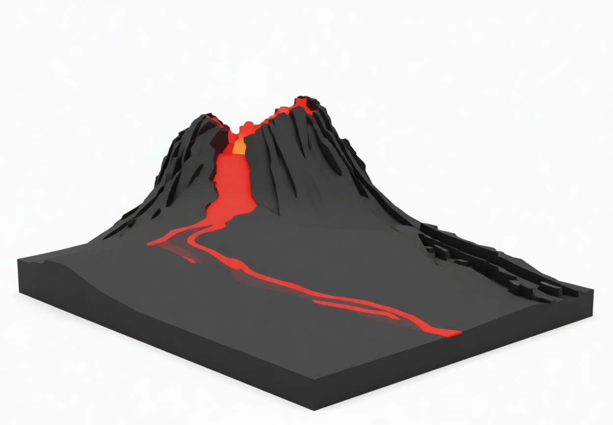 Volcano Landscape Model free 3D printable STL
