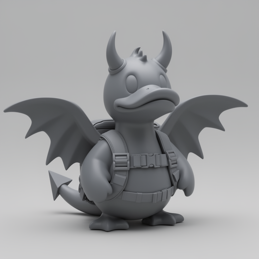 Devil Duck Figurine free 3D printable STL