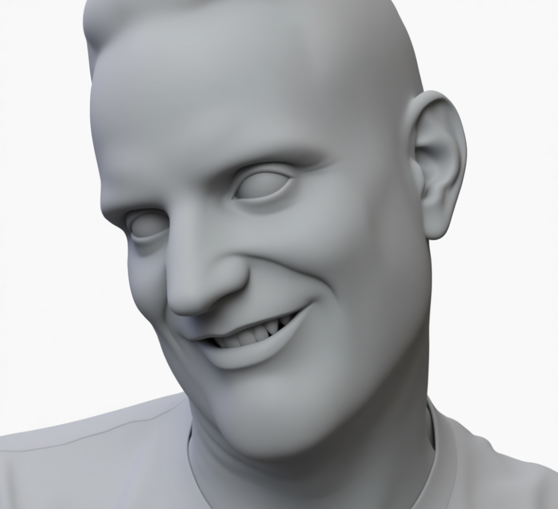 Smiling Male Head Bust free 3D printable STL