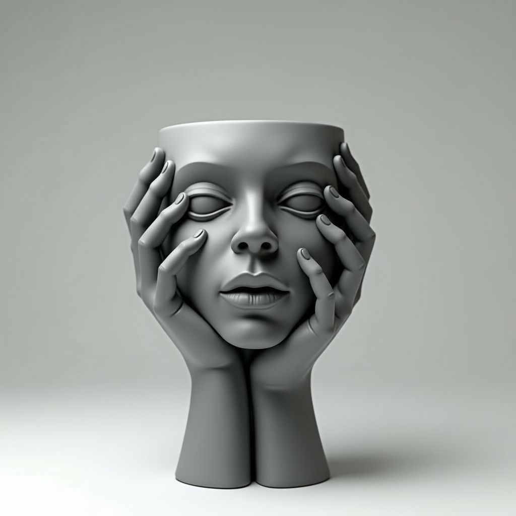Face in Hands Sculpture free 3D printable STL