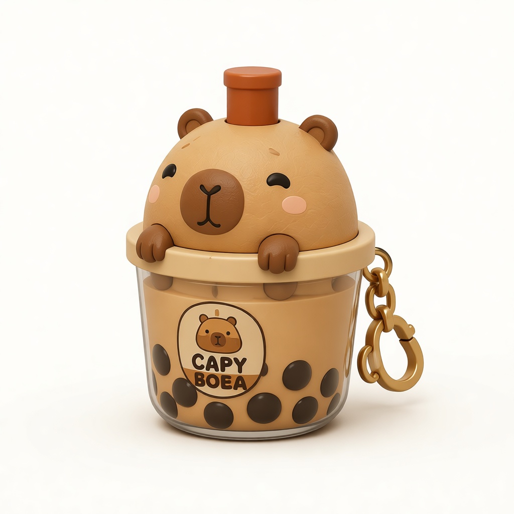 Capybara Bubble Tea Figurine free 3D printable STL