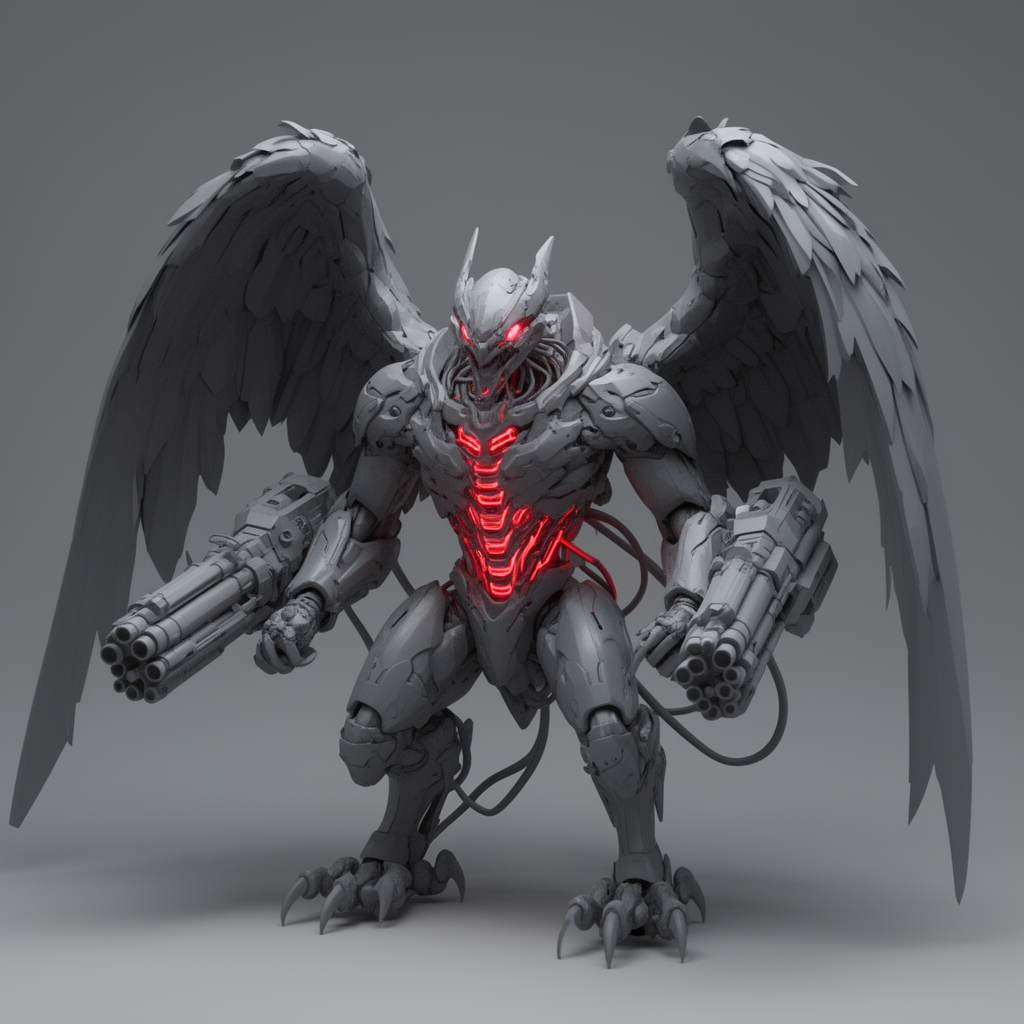 Chrome Harpy Figurine free 3D printable STL