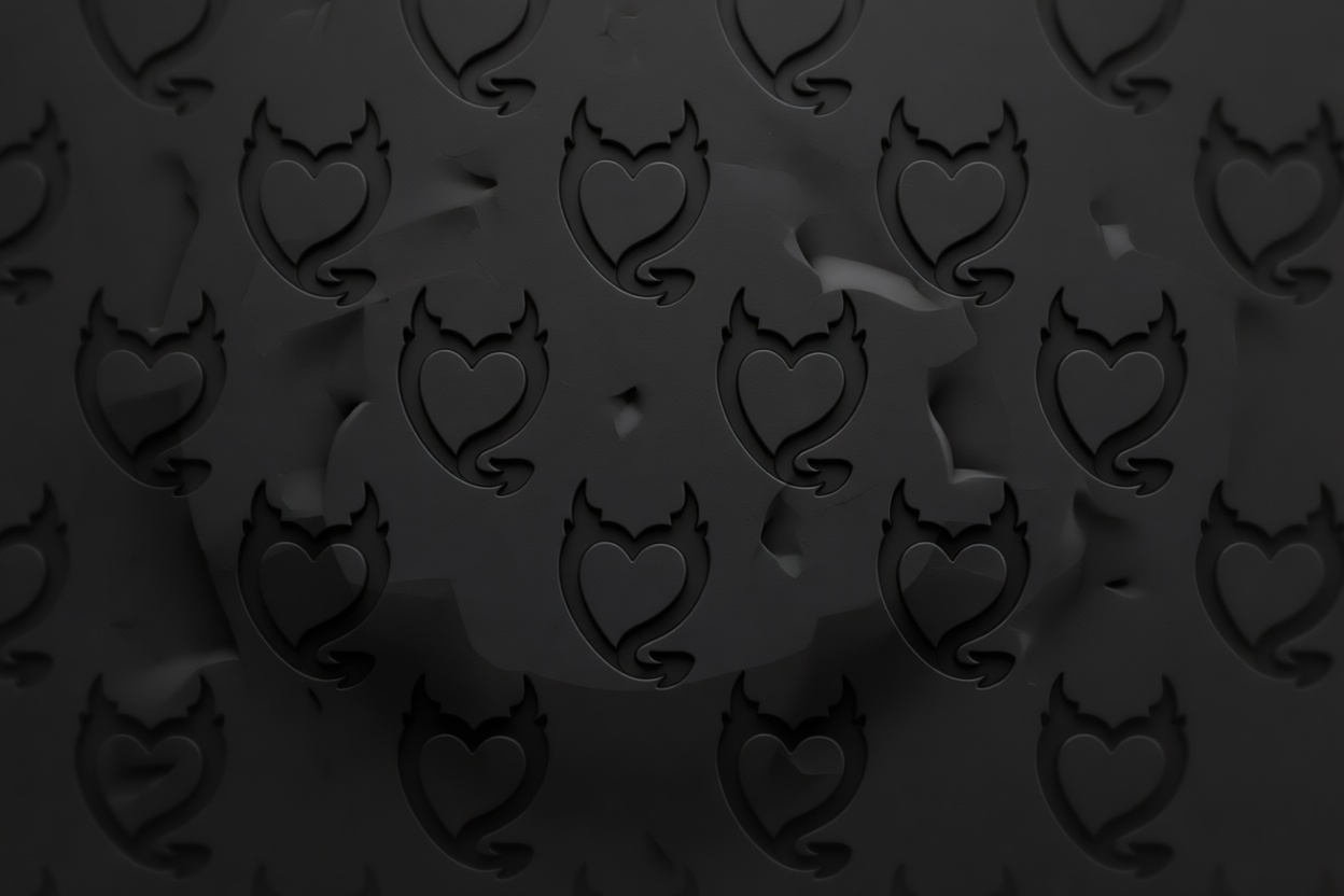 Devil Heart Pattern Relief free 3D printable STL