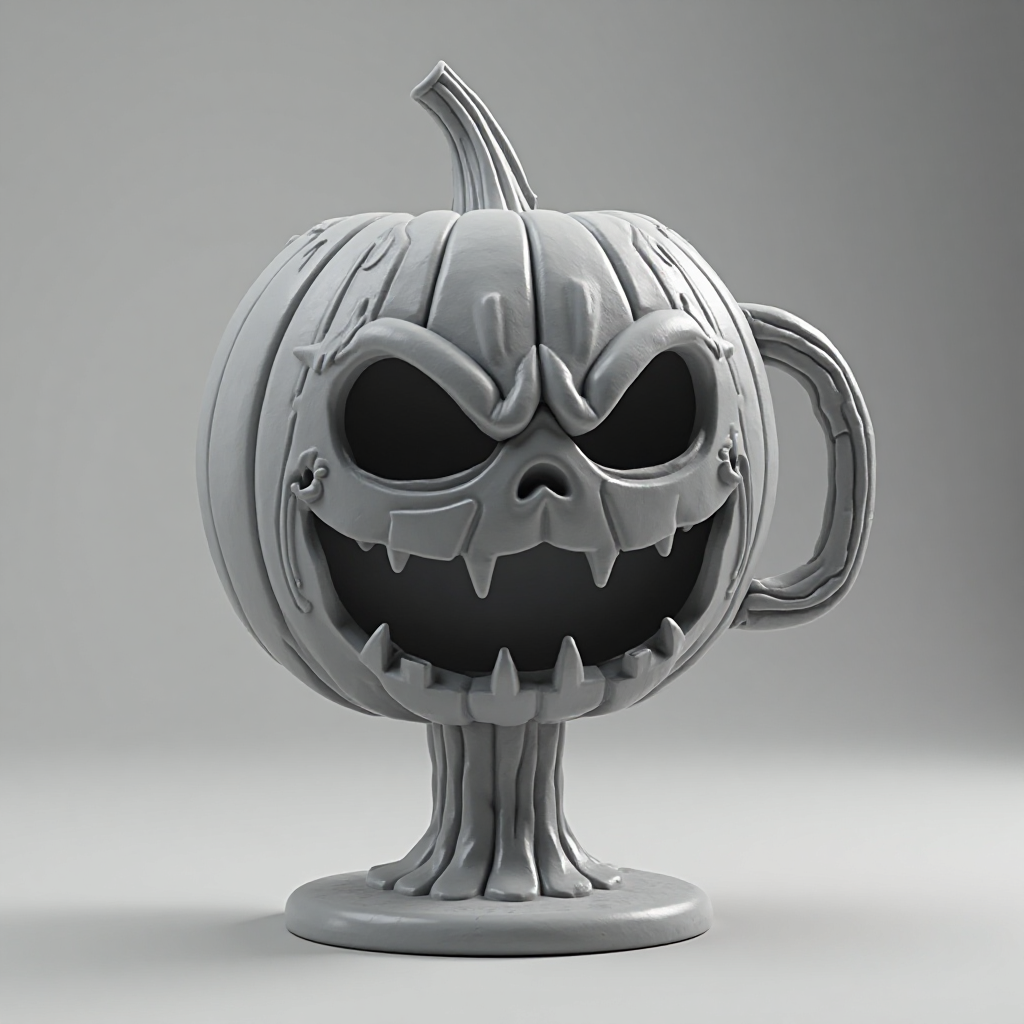 Jack O'Lantern Mug Head free 3D printable STL