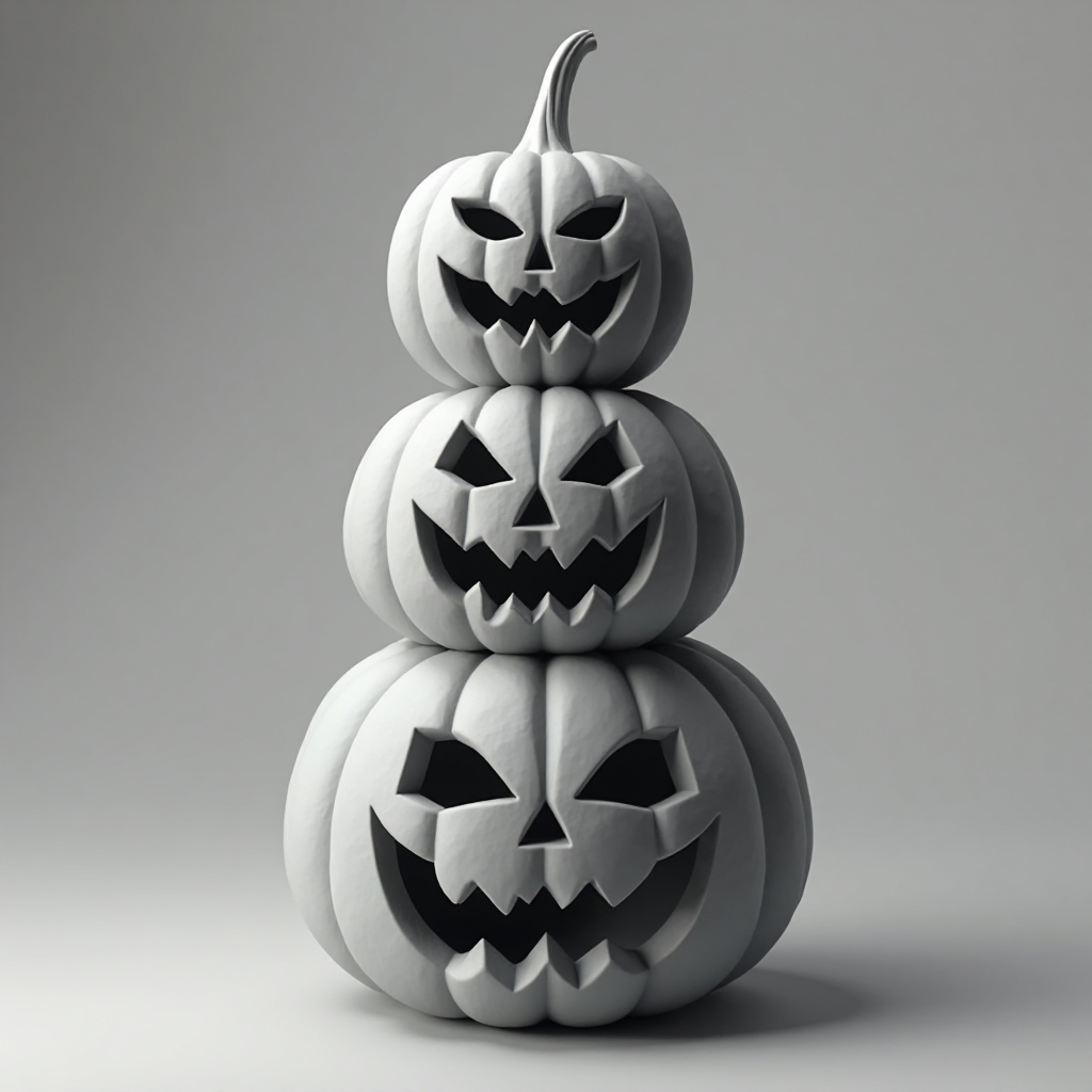 Stacked Halloween Pumpkins Figurine free 3D printable STL