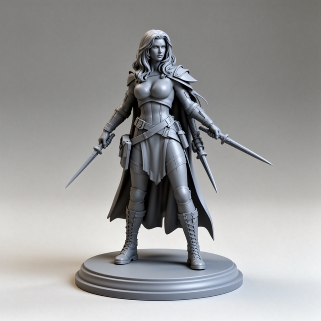 Rogue Figurine with Daggers free 3D printable STL