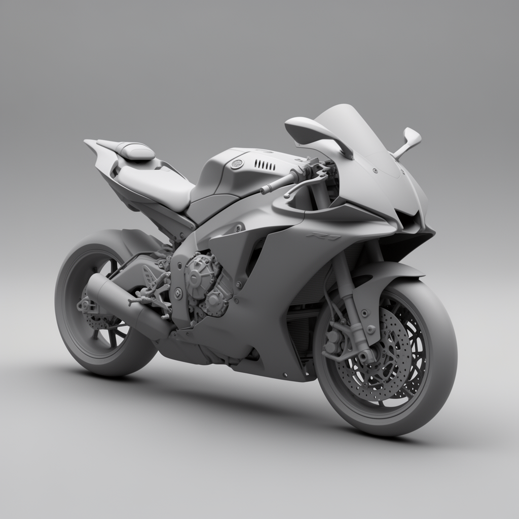 Yamaha R1M Motorcycle Model free 3D printable STL