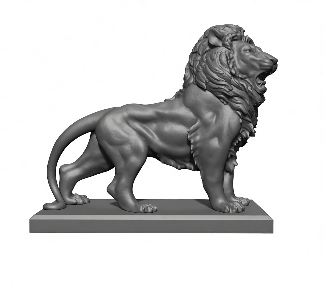 Standing Lion Statue free 3D printable STL