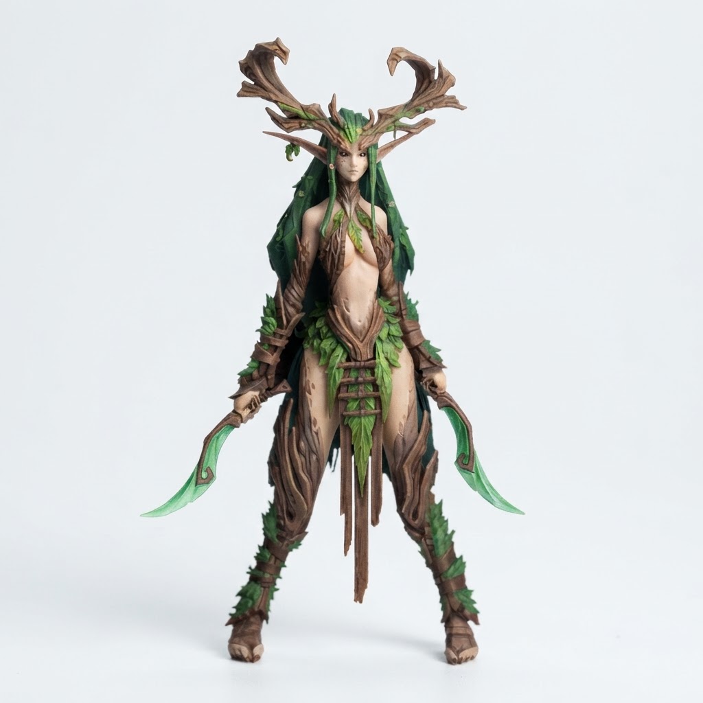 Dryad Warrior Figurine free 3D printable STL
