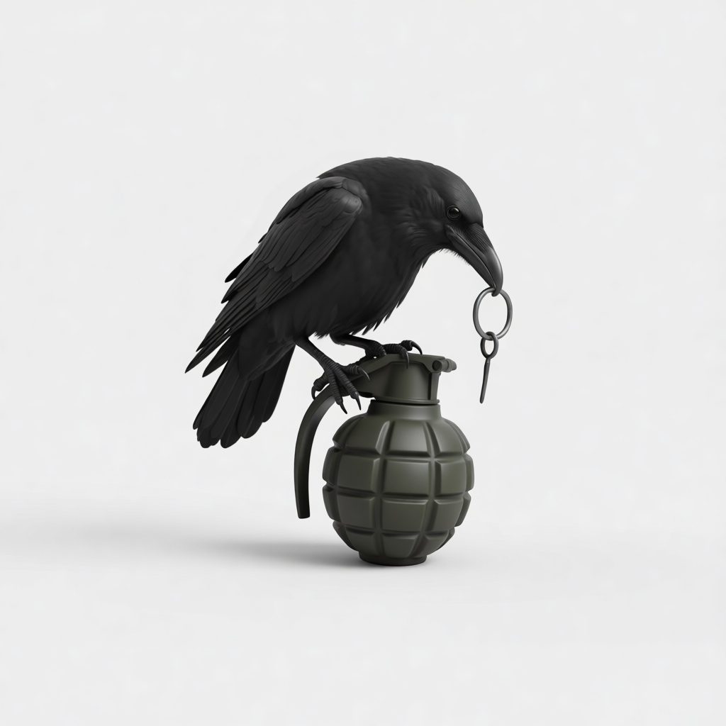 Crow with Grenade Figurine free 3D printable STL