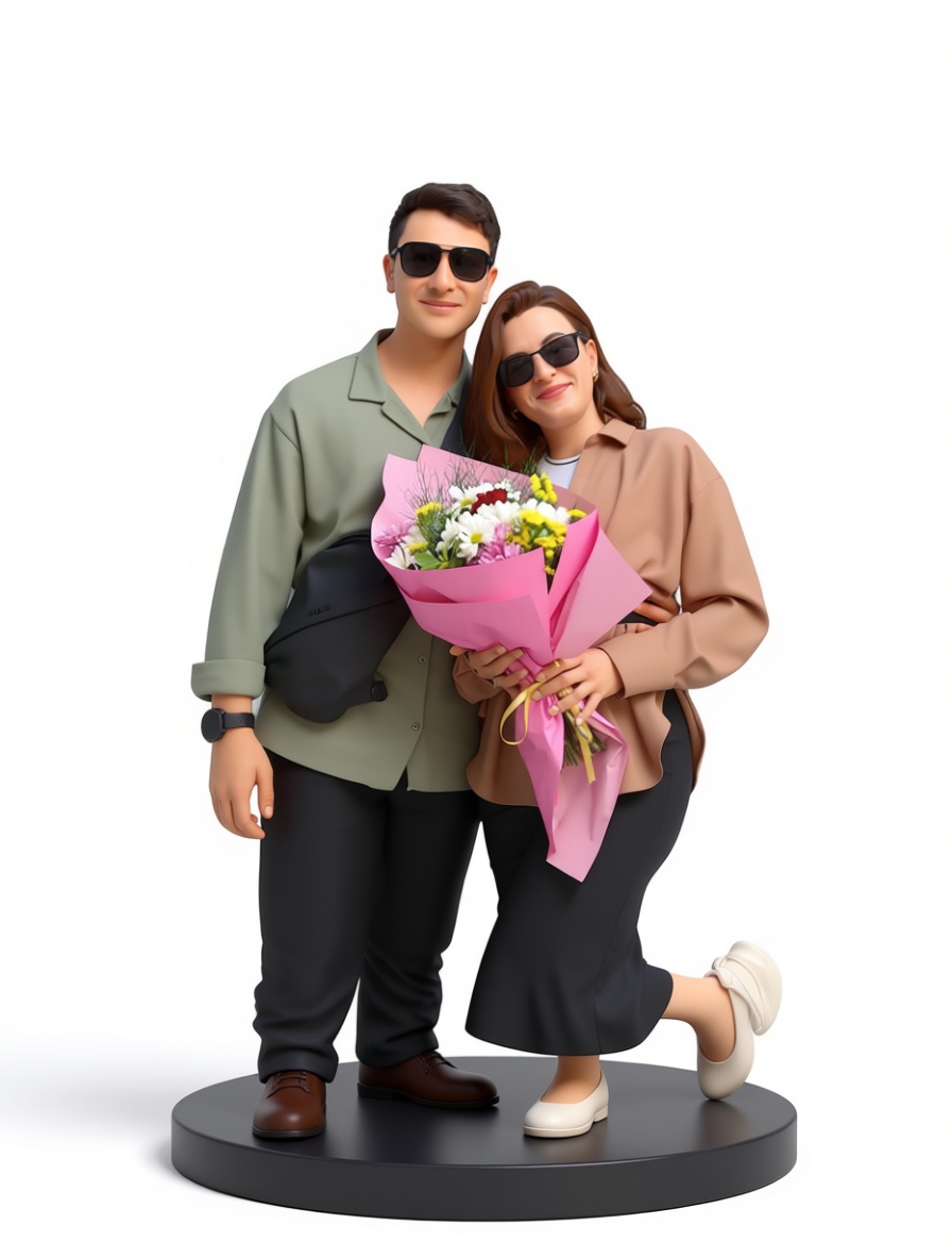 Couple with Flowers Figurine free 3D printable STL