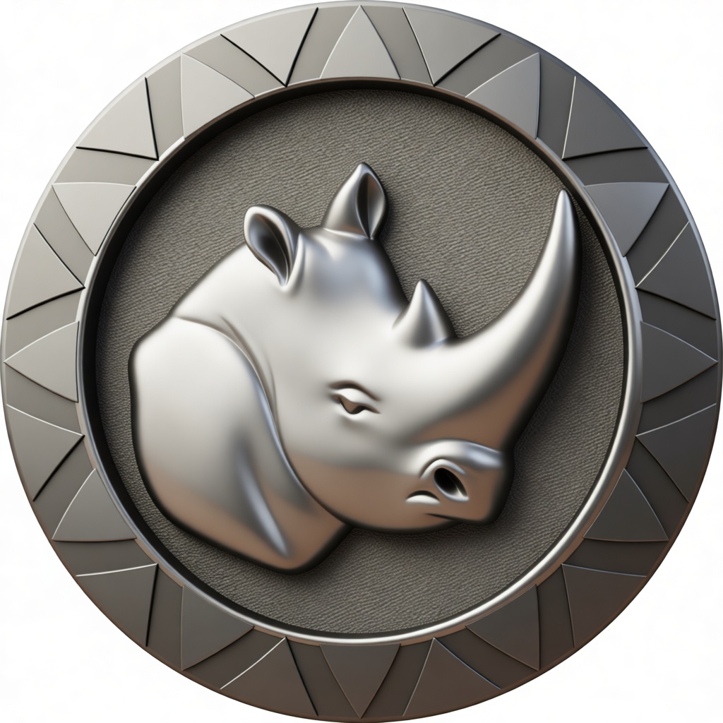 Rhinoceros Relief Medallion free 3D printable STL