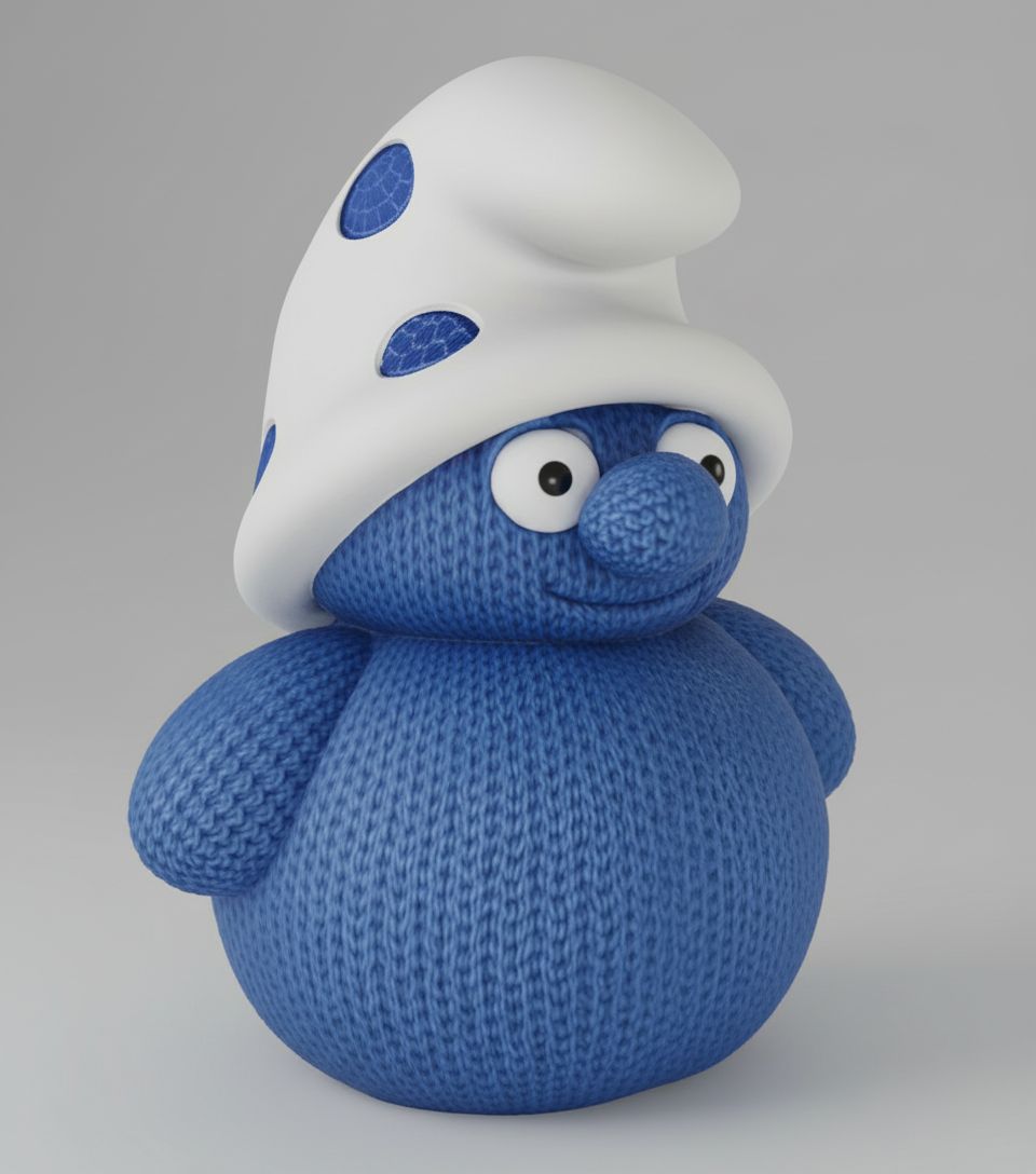 Smurf Knitted Figurine free 3D printable STL