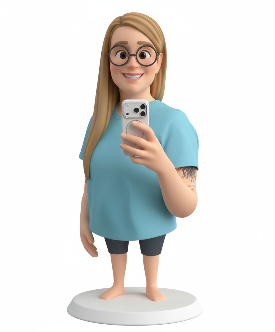 Blonde Woman Selfie Figurine free 3D printable STL